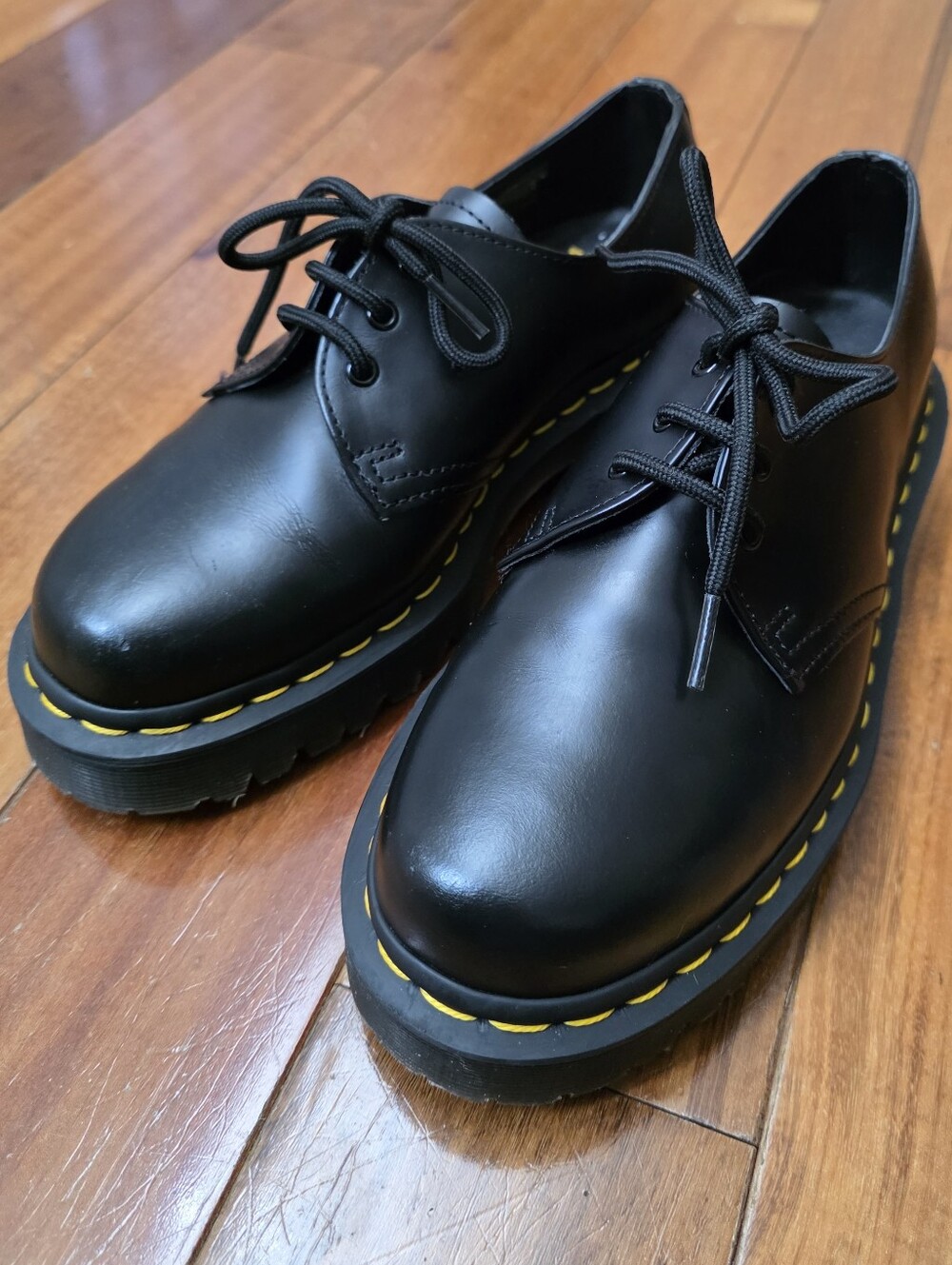 Dr. Martens 1461 Bex Black Leather 3 Eye Oxford Lug Sole Shoes Women's 8